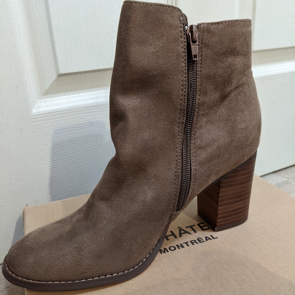 New faux suede boots block heel size 10 - Picture 5 of 6